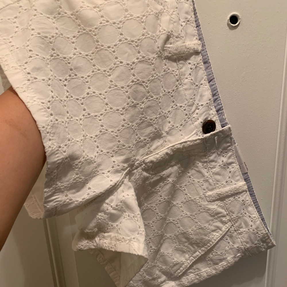 White eyelet shorts